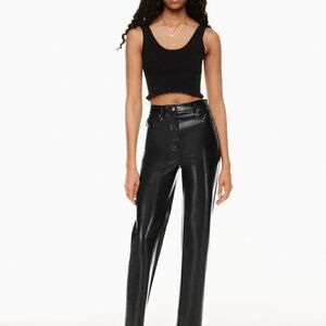 ARITZIA Wilfred Black Melina Super High Rise Vegan Leather Pants Size 0